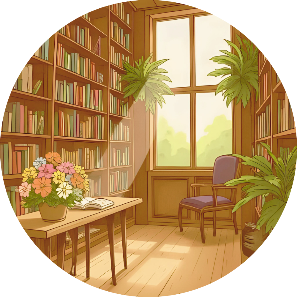 Bibliothèque et plantes