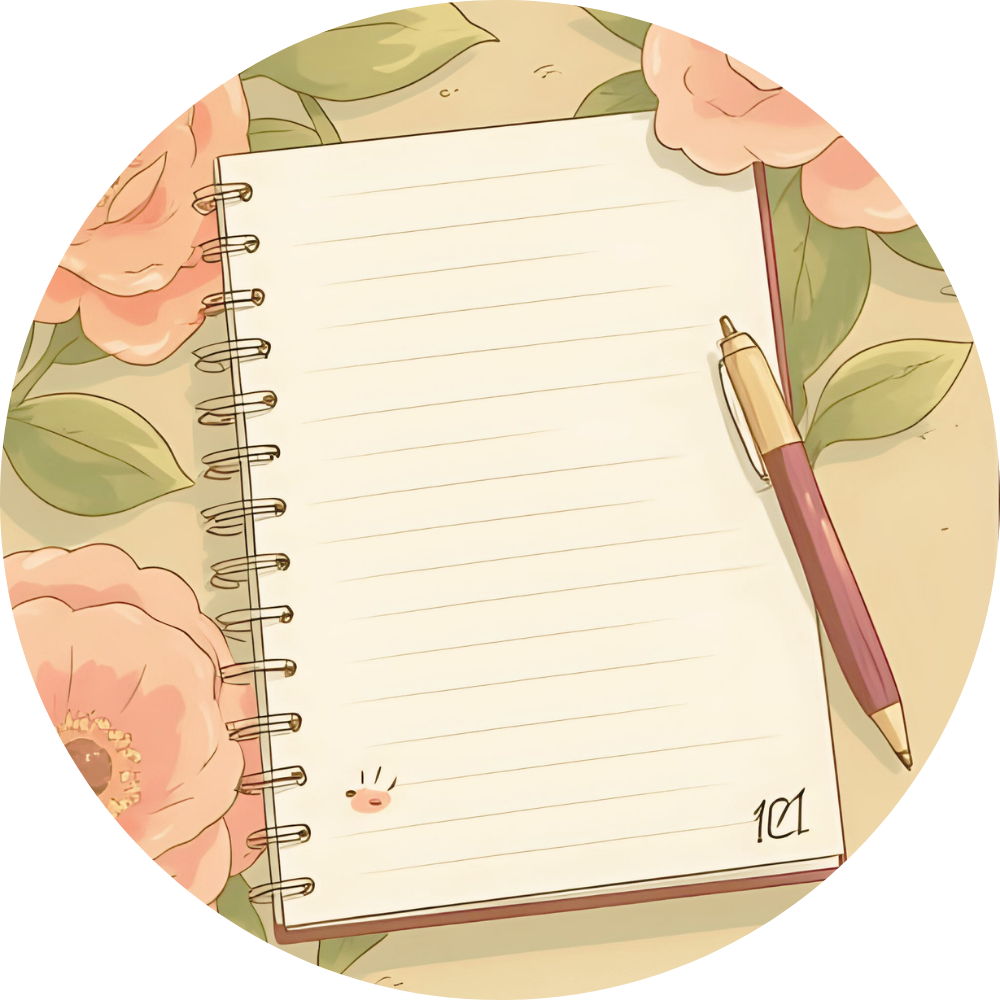Carnet et fleur
